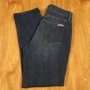 HUDSON‎ Blair High-Rise Crop Ankle Jeans Womens Size 28 Whiskered Denim